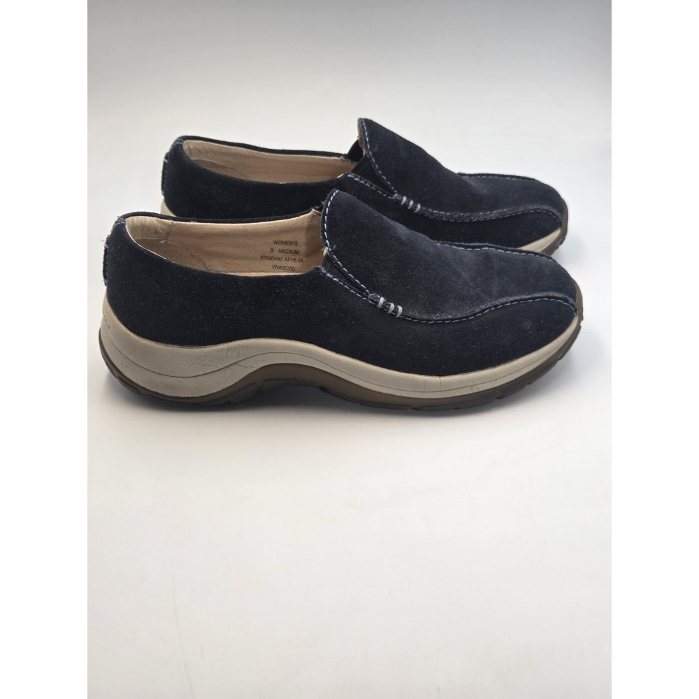 L.L. Bean Suede Comfort Mule Womens Size 9M Slip On Shoes Navy Blue Comfort